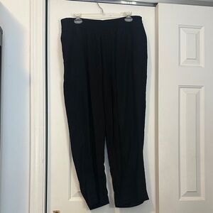 Old Navy Black Straight-Leg Linen Pants